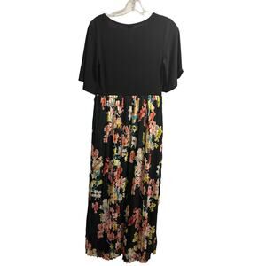 C. Est. 1946 Floral Maxi Dress XS Black Pink Colorblock
